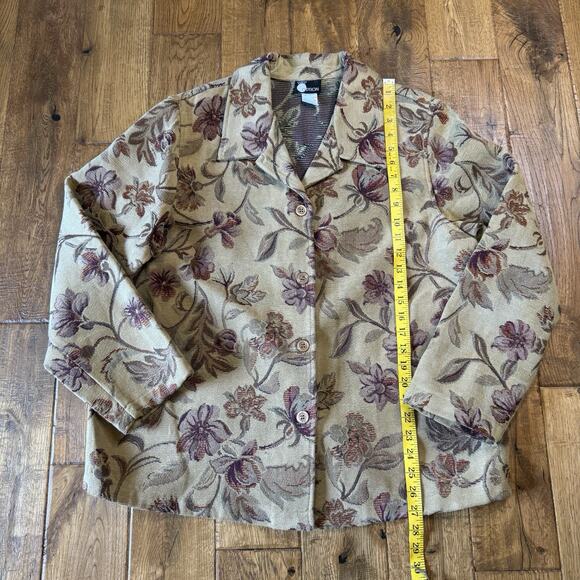 VTG First Option Floral Tapestry Blanket Jacket Coat Womens Sz XL Made in USA - Picture 4 of 6